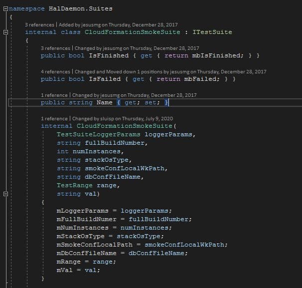 Contrôle de version Visual Studio CodeLens Unity