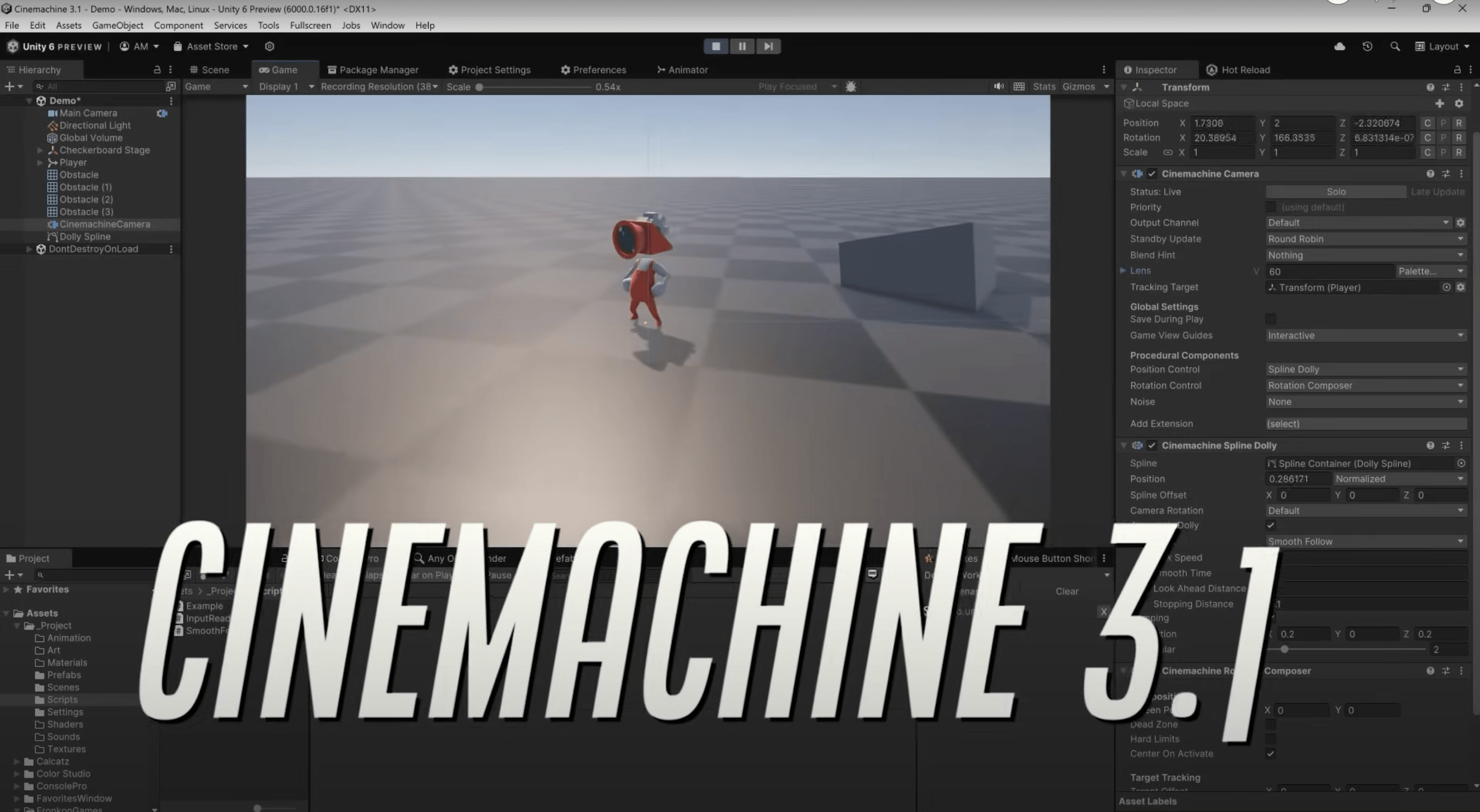 Основные элементы Cinemachine 3.1