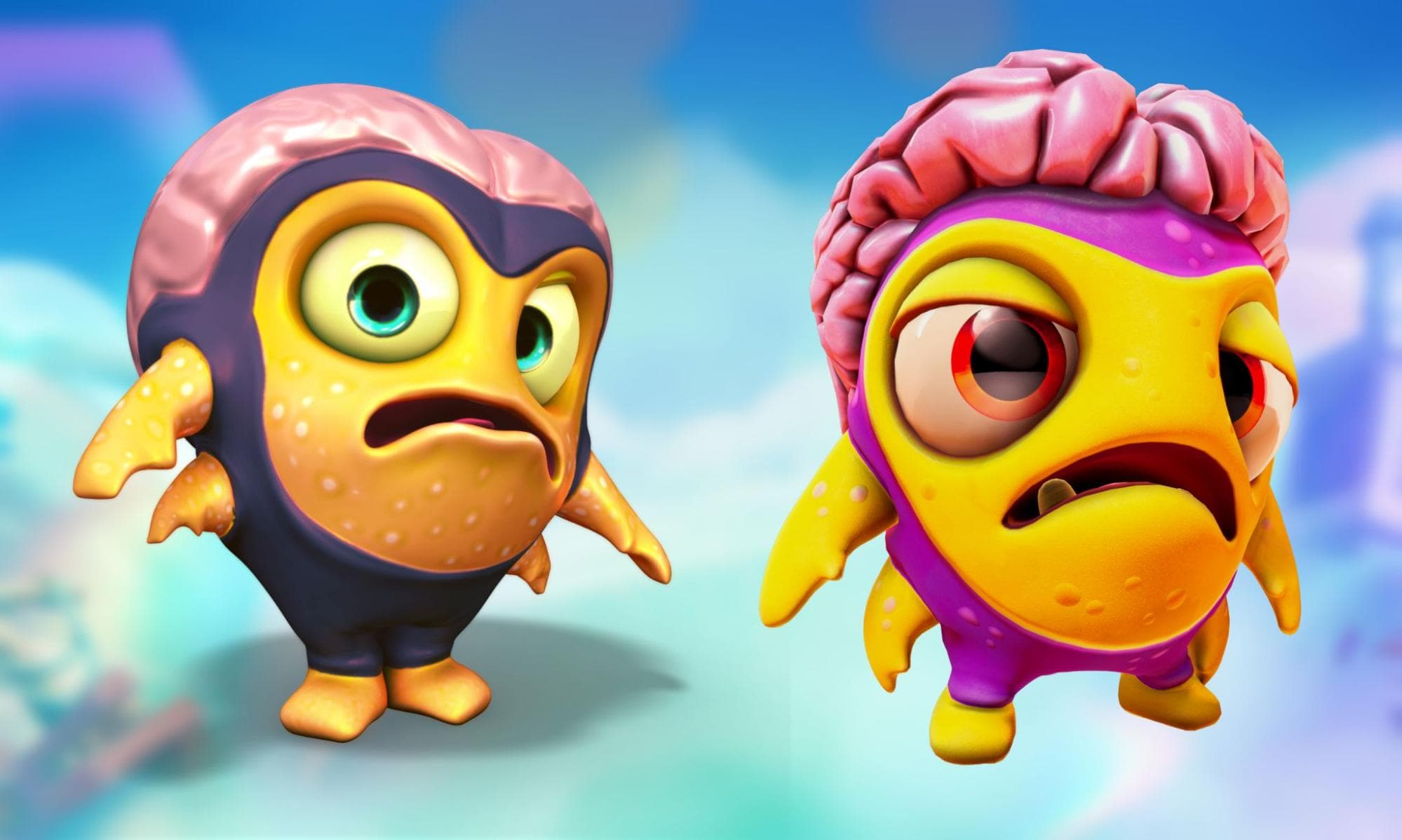 Character art from Yooka-Laylee (L) upgraded for Yooka–Replaylee (R)