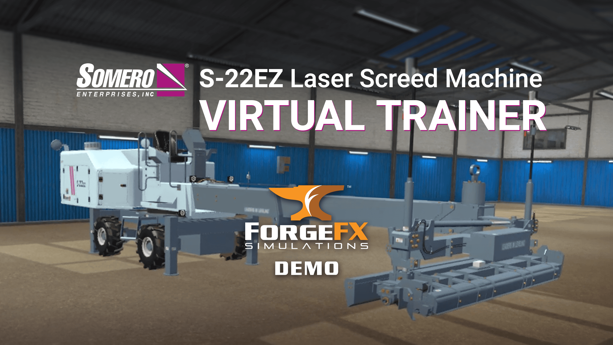 “Laser screed machine virtual trainer machine”