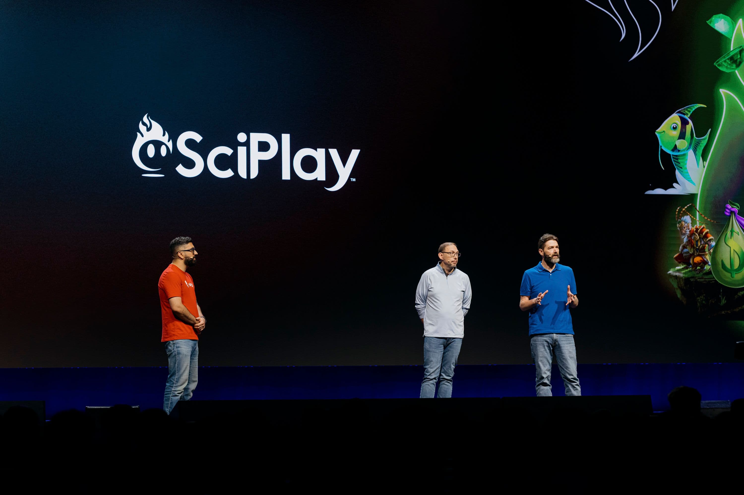Unity’s Rambod Kermanizadeh talks about Unity’s new cross-platform commerce platform with Forrest Stowe and Tim Moore from SciPlay onstage at the Unite Keynote.